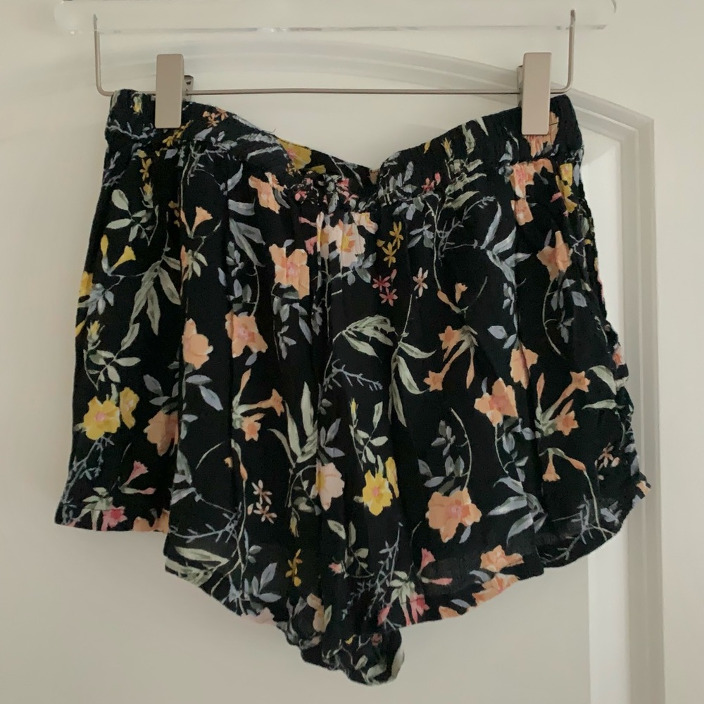 Aqua floral summer shorts